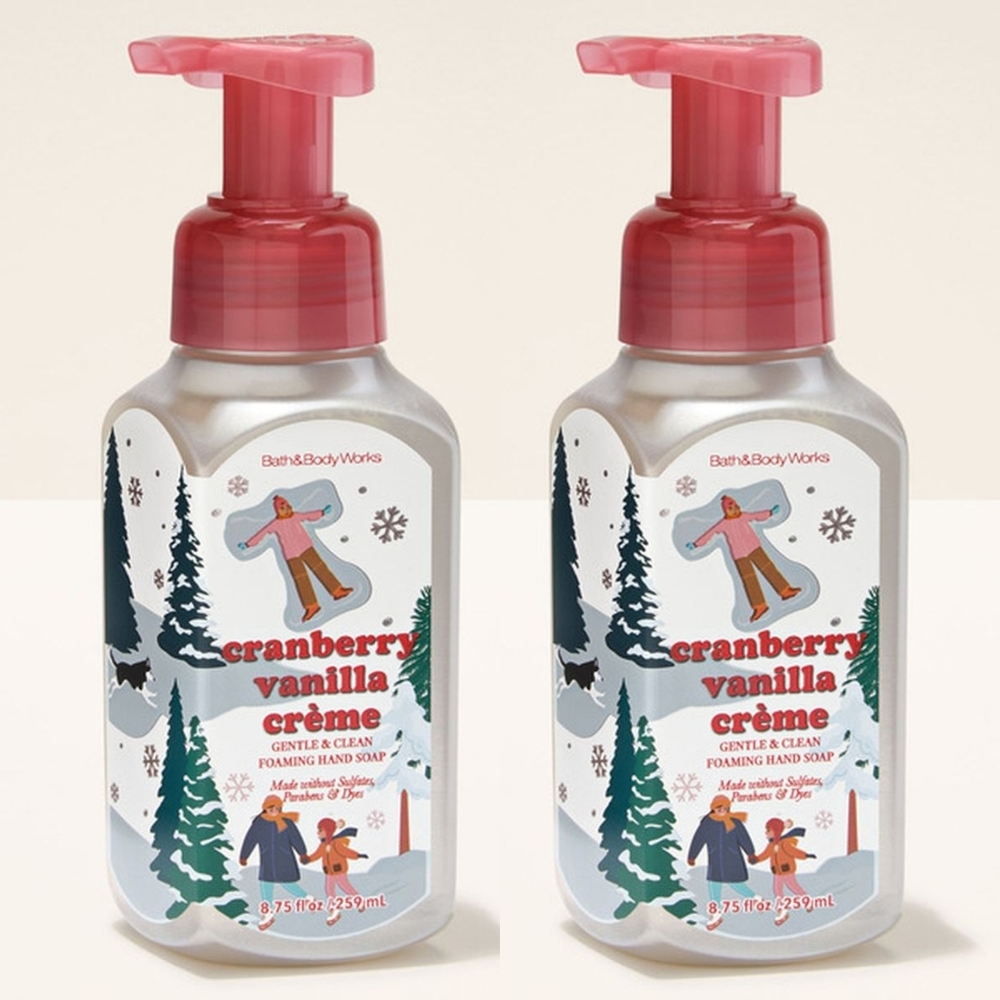 Bath & Body Works Cranberry Vanilla Crème Foaming Hand Soap Set of 2 NEW Rare